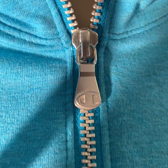 Women's Turquoise CHAMPION HOODIE SMALL - Picture 3 of 12